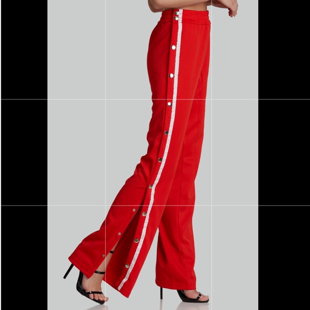 Red fashionable sweat pants